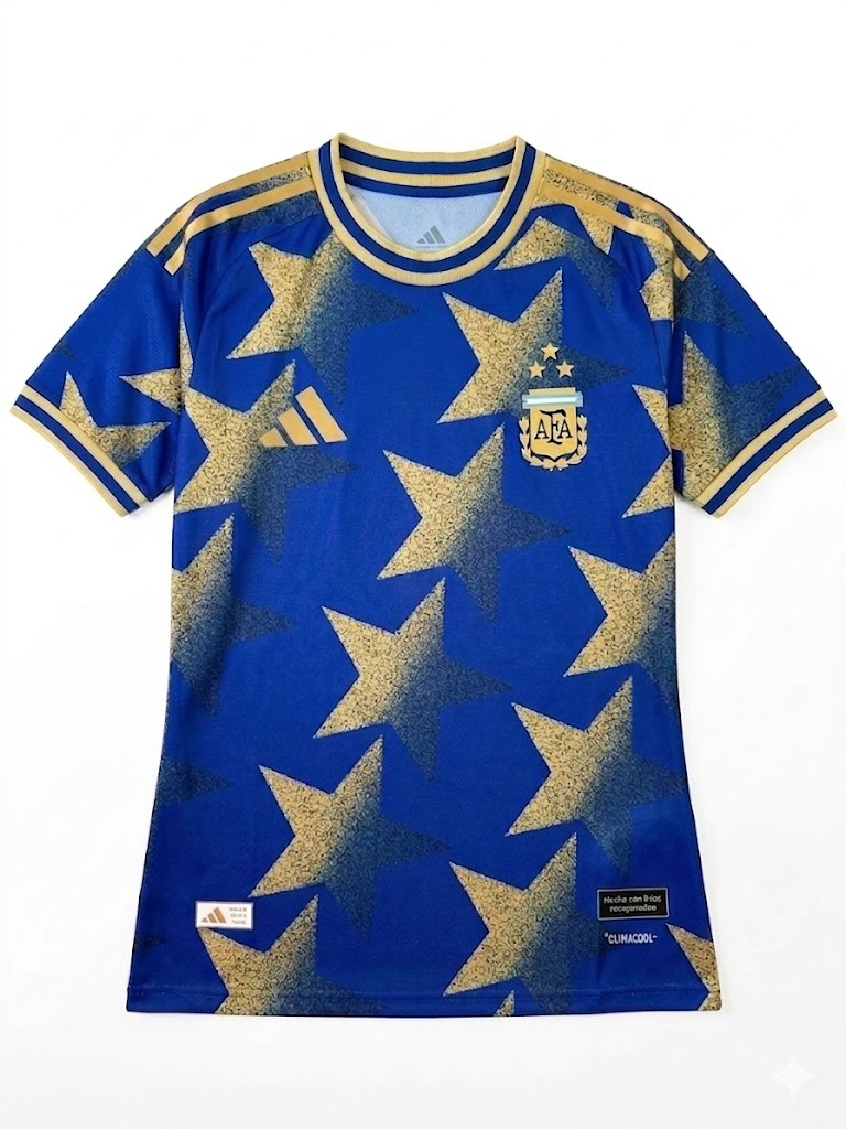 09392fb9a1073fb1cb460664530e24b8 Argentina 26/27 Concept Edition Jersey - Blue & Gold Five-Star Graphic - Image 1