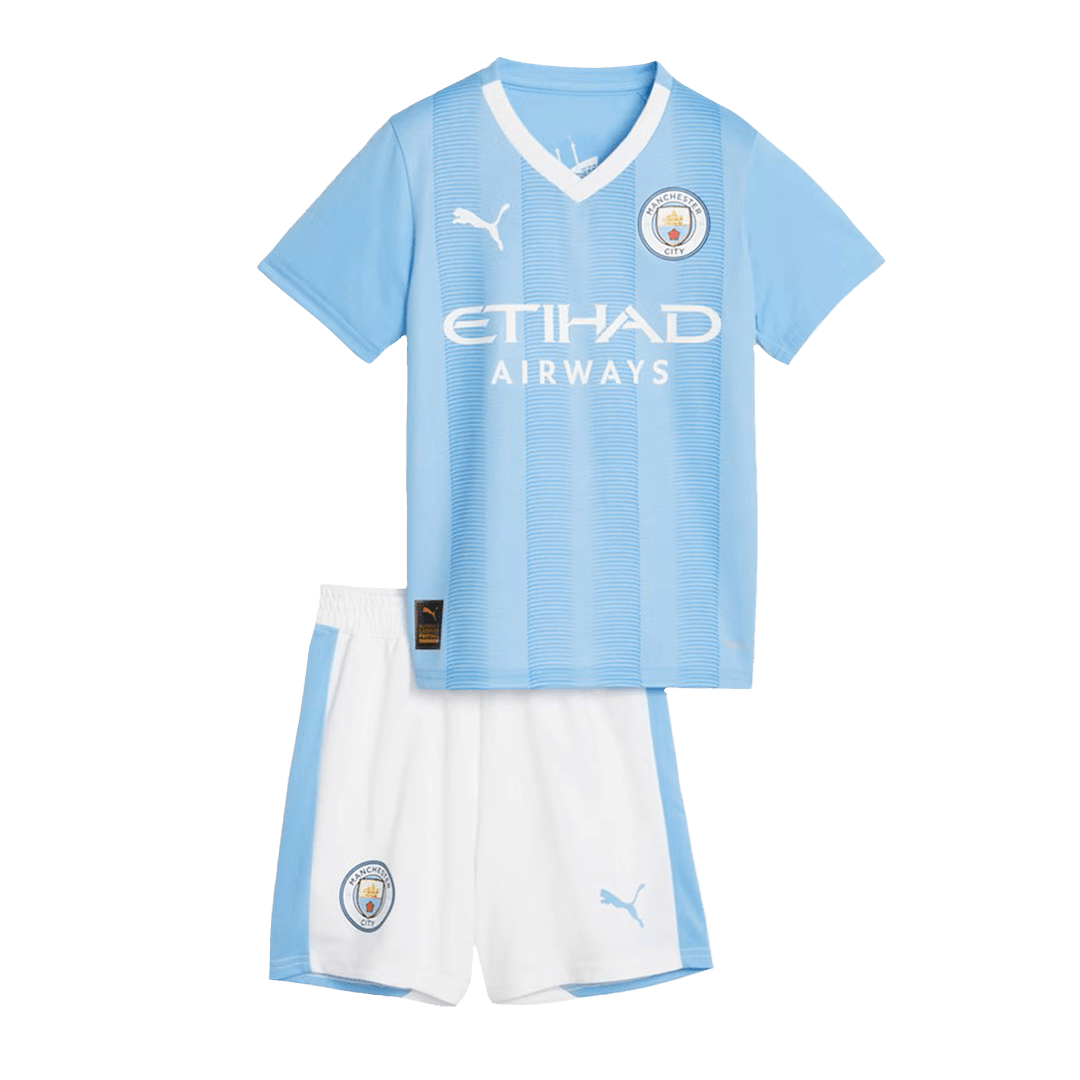 3b2ca79b29dd8afb47a45b99b22a6f6a.png Kids Manchester City Home Soccer Jersey 2023/24 - Discount - Image 1