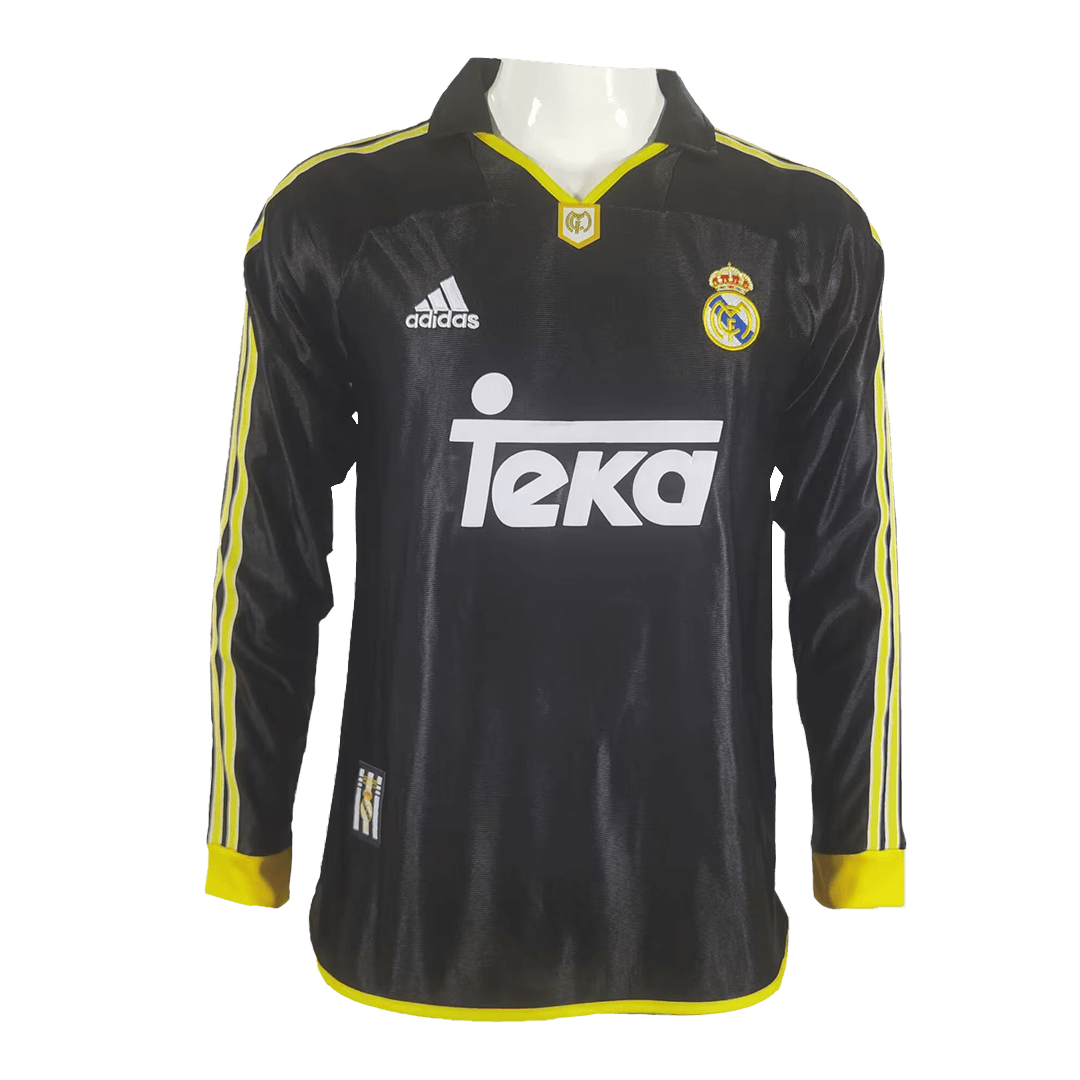 6bfb8dea85bfea9ee444d30d09ee2646.png Vintage Soccer Jersey Real Madrid Away Long Sleeve 99/01 - Image 1