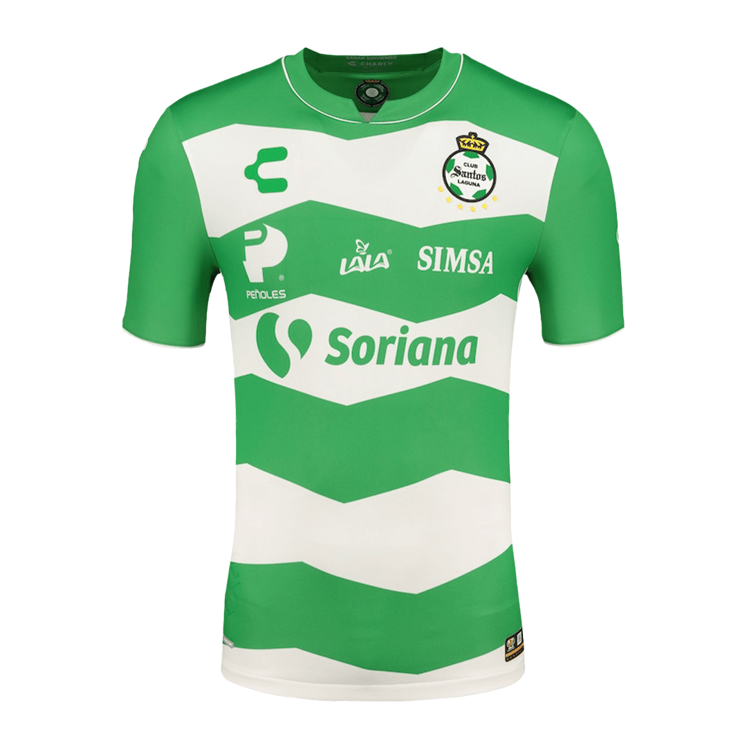 7fc6b03a9f1e586b0bd4e754bed23233.png Santos Laguna Home Soccer Jersey 2023/24 - Image 1
