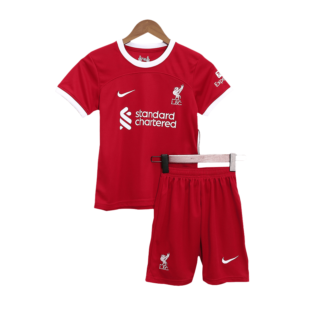 85fde8eea5fa5f3ecac3241d8b37fd9f.png Kids Liverpool Home Soccer Jersey 2023/24 - Discount - Image 1