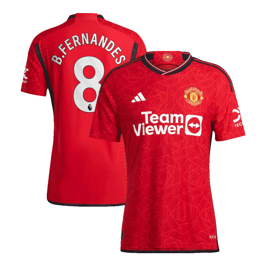 8c183dce290405e37673ac3e783b8f76.png B.FERNANDES #8 Manchester United Home Authentic Jersey 2023/24 - Image 1