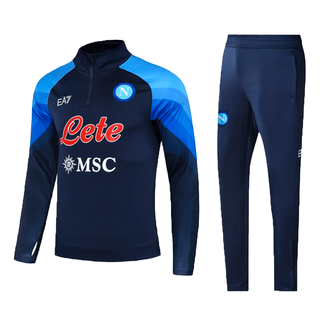 a8f6304ccc67f0763e10920f5071f395.png Napoli 1/4 Zip Tracksuit 2022/23 Blue - Image 1