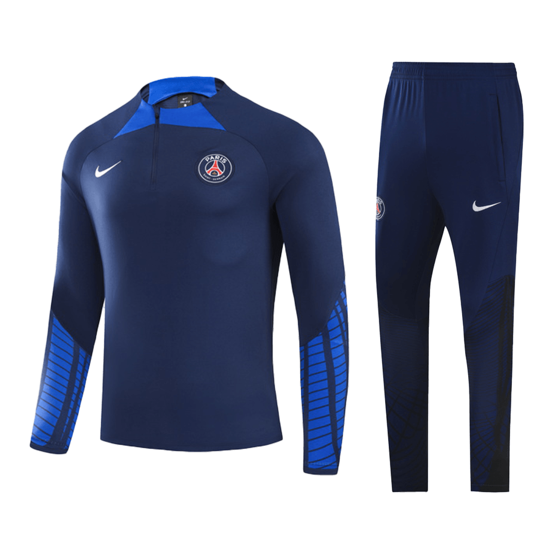 adfd4a516f12000072f73e13378af599.png PSG 1/4 Zip Tracksuit 2022/23 Kids Navy - Image 1
