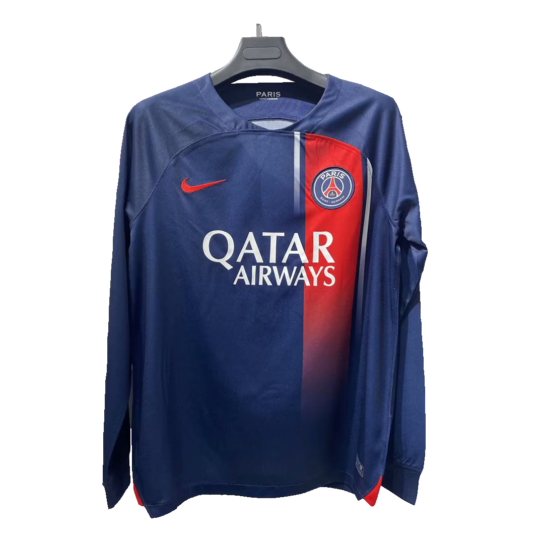 b40cc27597c0cad99c3a01283ef06372.png PSG Home Long Sleeve Soccer Jersey 2023/24 - Image 1
