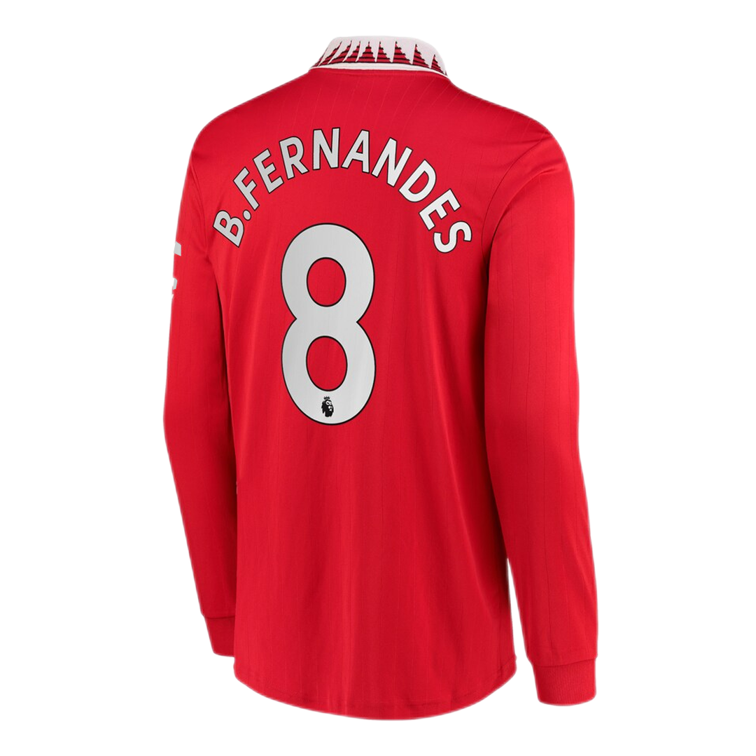 c5908f39951f3ddf12101a4e6f6d2f63.png B.FERNANDES #8 Manchester United Home Long Sleeve Soccer Jersey 2022/23 - Image 1