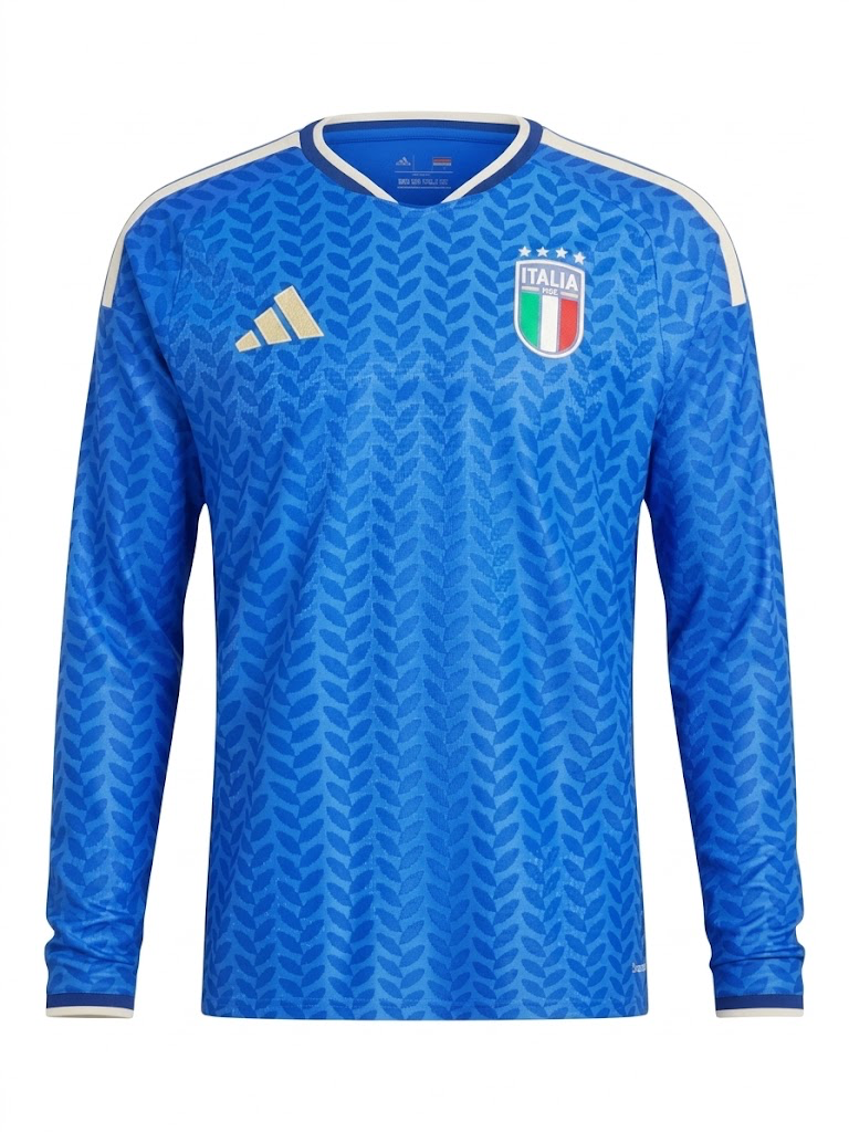ce21e5026ca8cb60eb1cfb9f06d18cfc 26-27 Italy Home Long Sleeve Jersey - Image 1