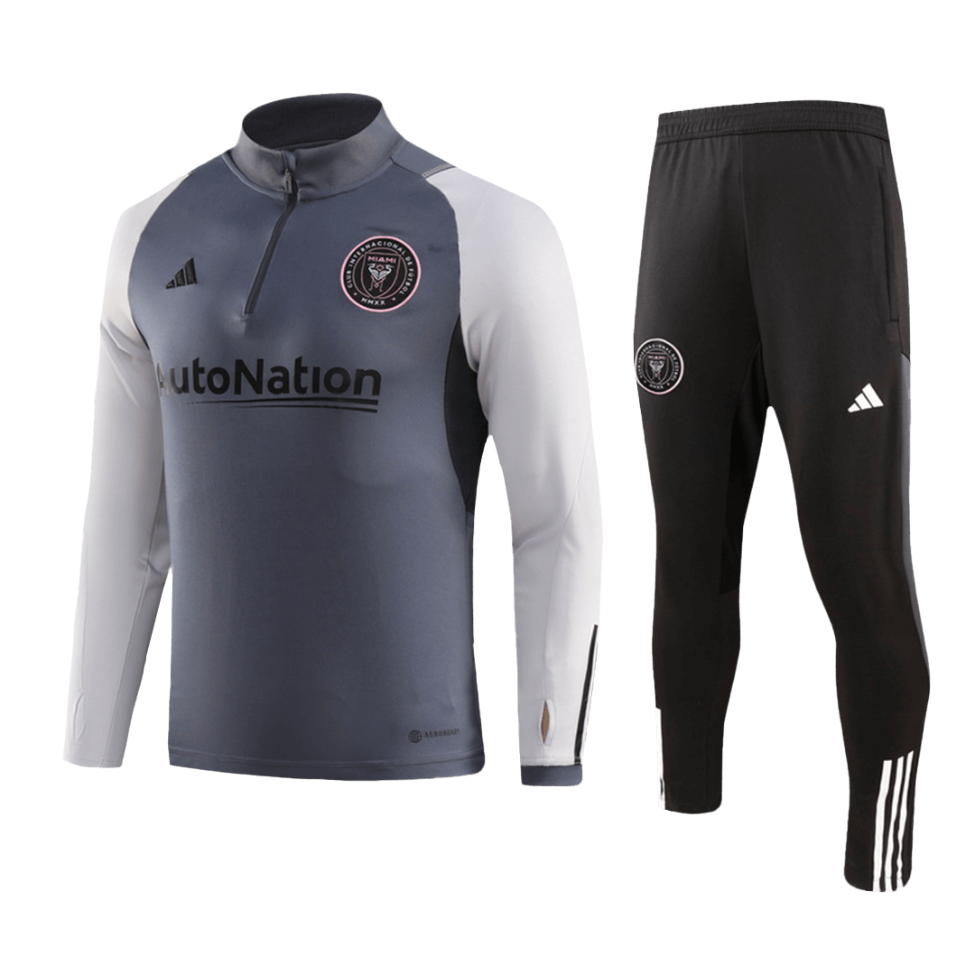 f9c99f3477cd01888eb5b32d5d0b53a4.png Inter Miami CF 1/4 Zip Tracksuit 2023/24 Kids Gray - Image 1